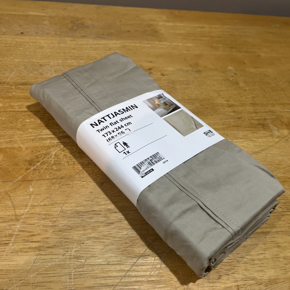 IKEA NATTJASMIN Twin Flat‎ Sheet Light Beige 805.638.98 68x96" New